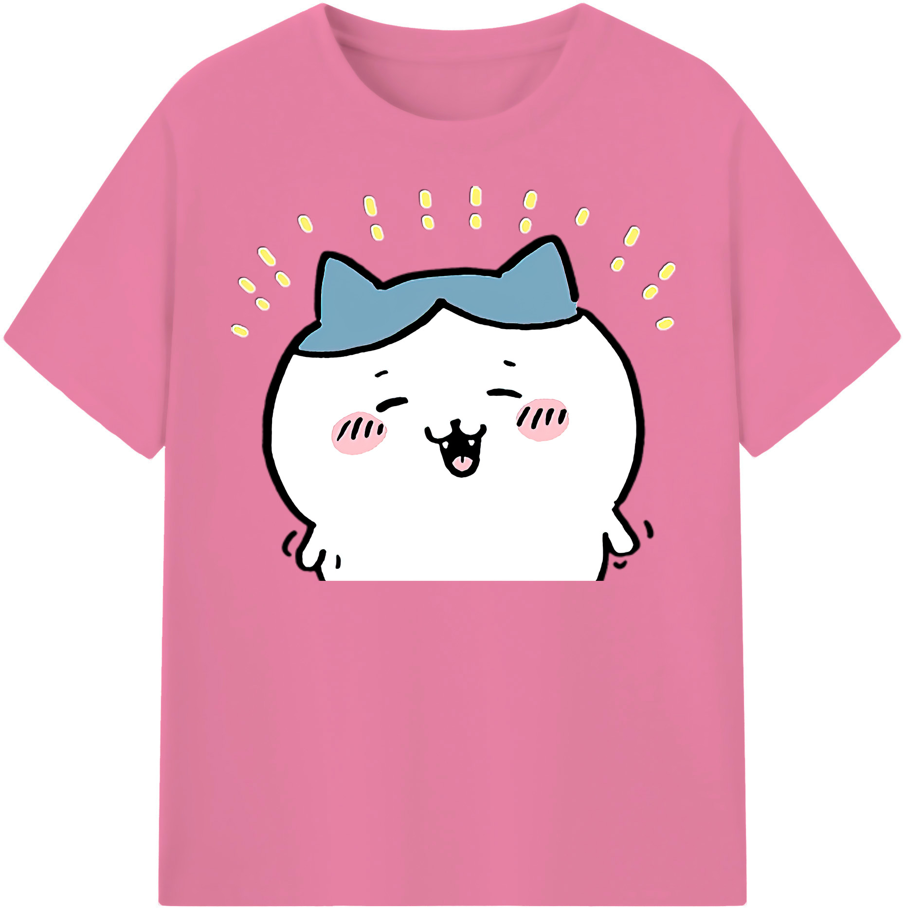 （画像用） ちいかわ ハチワレ Chii-kawa hachiware 綿100％半袖Tシャツ（フロントプリント）